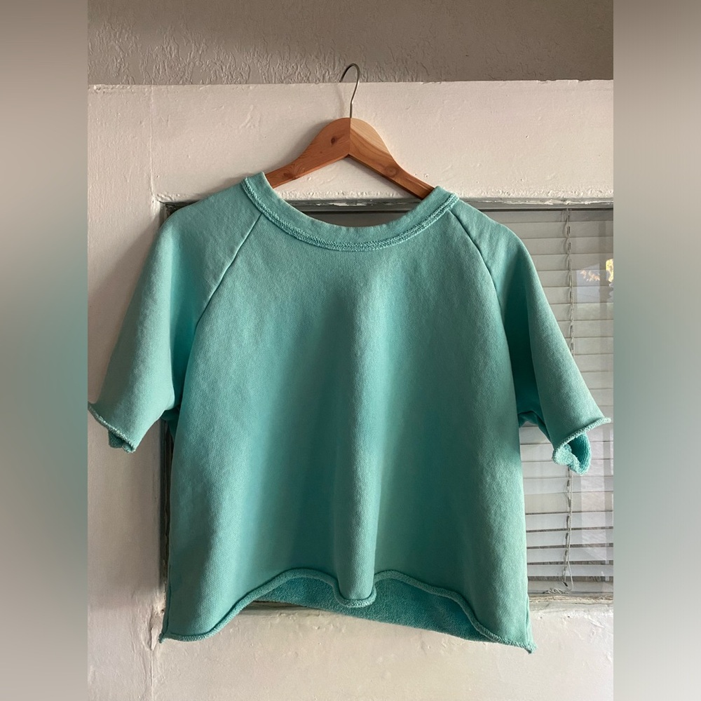 Eileen Fisher French Terry Turquoise Top